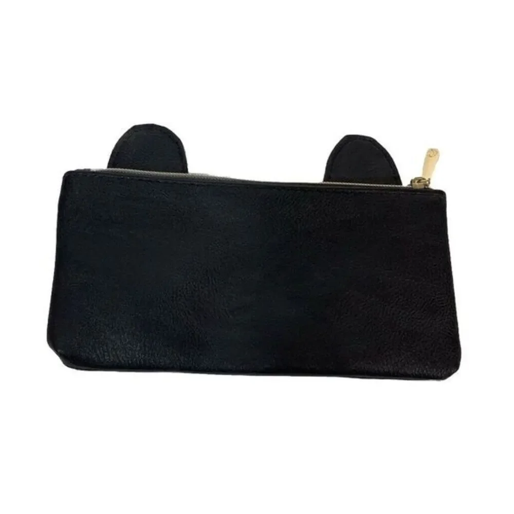 Black Kitty Cat Wallet With Ears Zipper New No Tags 8x4 Cute Pets‎ Youth Teen